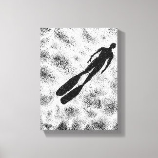 Abstract Human Silhouette – Modern Black & White A Canvas Print