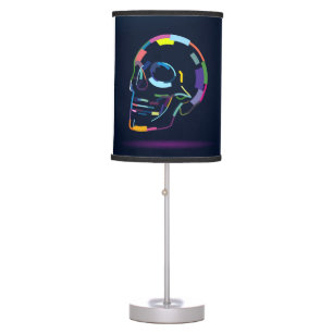 Abstract human skull table lamp