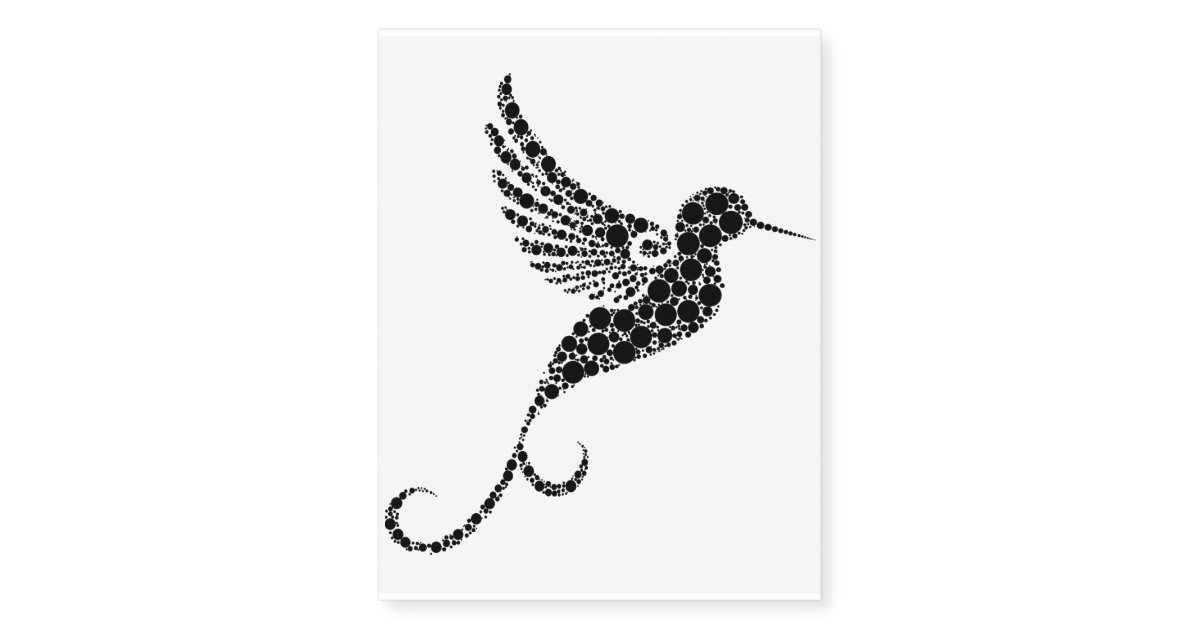 Abstract Humming Bird Temporary Tattoo Zazzle Com