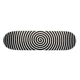 Abstract Hypnotized Black White Skateboard Deck