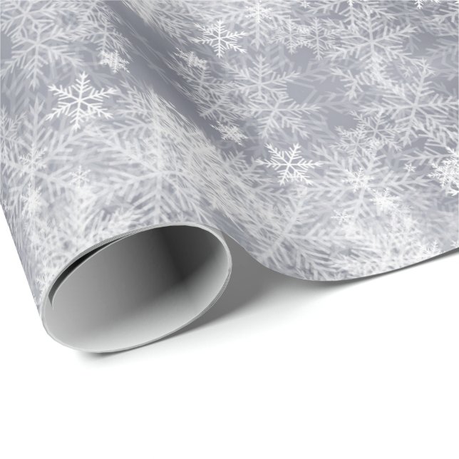 Abstract Ice Gray Winter Pattern, Wrapping Paper (Roll Corner)