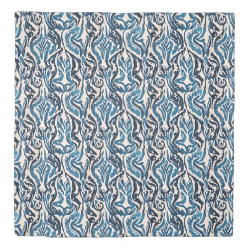 Abstract Ikat Watercolor Inspired Blue Duvet Cover