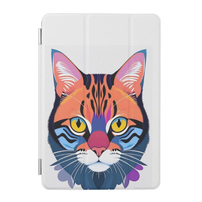 Abstract Illustration of a Cat Face iPad Mini Cover (Front)