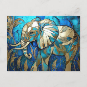 abstract illustration of an elephant postcard