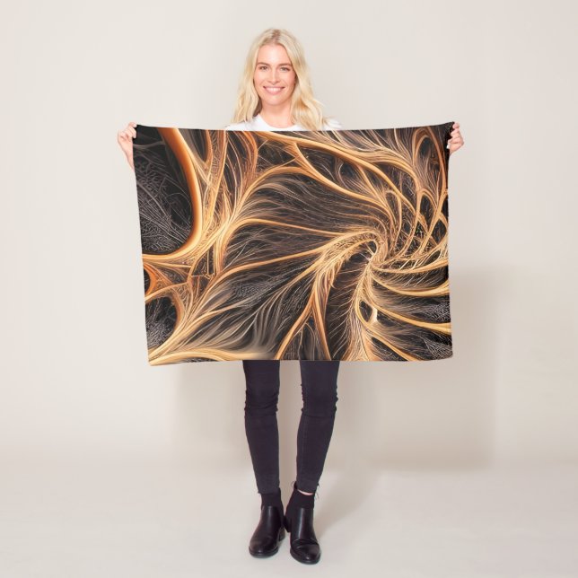 Abstract image - 3D Fractal, digital art, braun Fleece Blanket (In Situ)