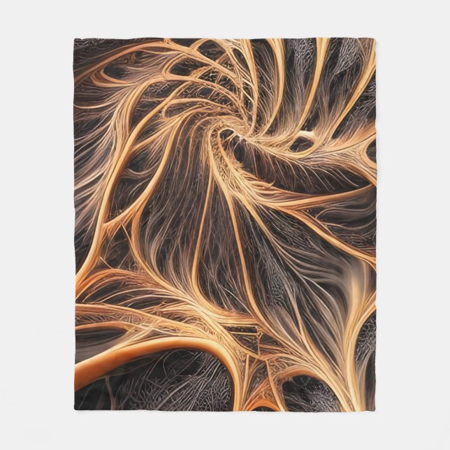 Abstract image - 3D Fractal, digital art, braun Fleece Blanket (Front)
