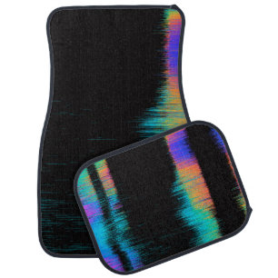 Abstract image of glitched LED screen. Broken vide Car Floor Mat
