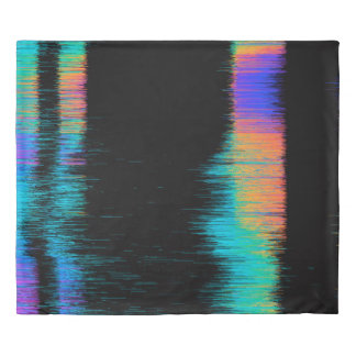 Abstract image of glitched LED screen. Broken vide Duvet Cover