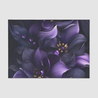 Abstract image of purple and black flowers tissue paper