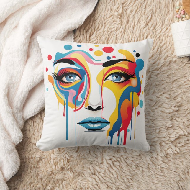 abstract image portrait of a woman throw pillow (Blanket)