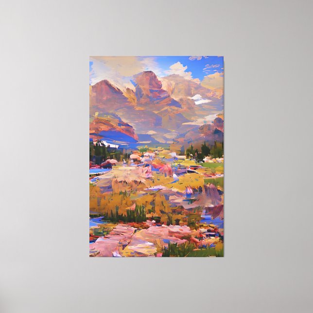 Abstract Impressionism Painting of Colorado Canvas Print (Front)