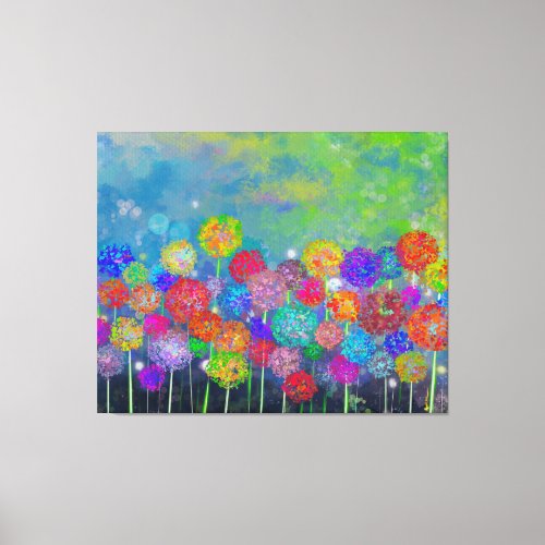 Abstract impressionist field of flowers canvas print