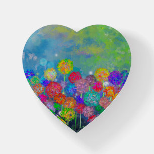 Abstract impressionist field of flowers paperweight