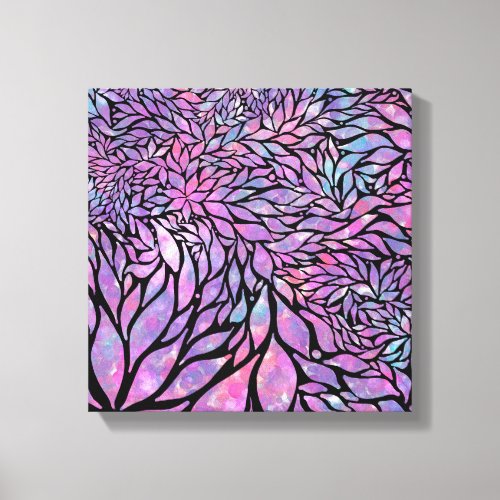Abstract impressionist leaves canvas print