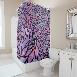 Abstract impressionist leaves shower curtain