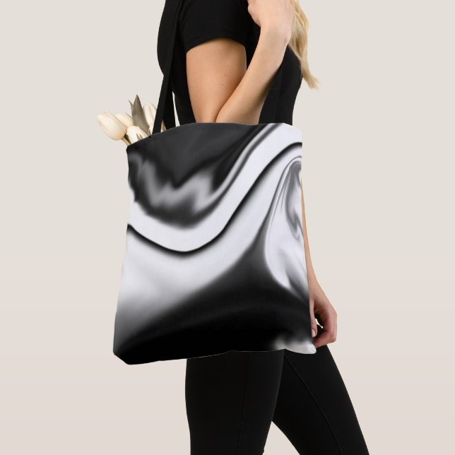 Abstract in Black and white Tote Bag (Close Up)