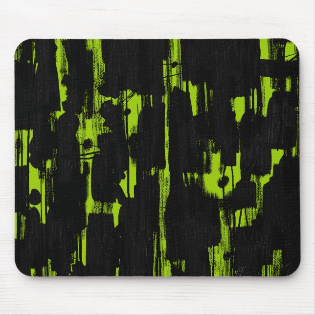 Abstract in Black - Martian Green Mouse Pad (Front)