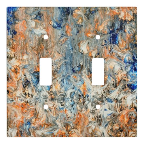 Abstract in Blue and Orange Light Switch Cover