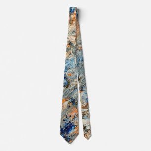 Abstract in Blue and Orange Neck Tie