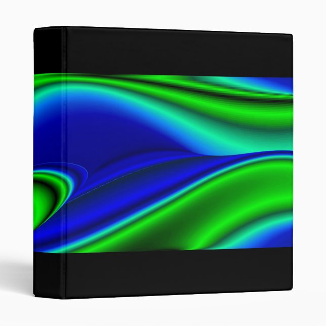 Abstract in blue green black binder (Front/Spine)