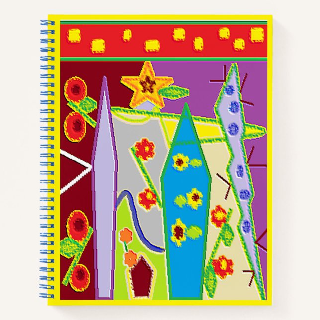 "Abstract in Color" (Hardcover) Spiral Notebook (Front)