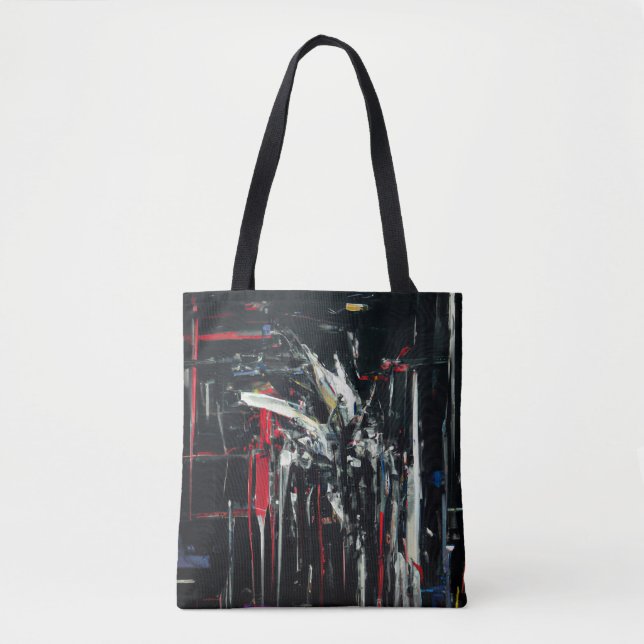 Abstract in dark colors tote bag (Front)