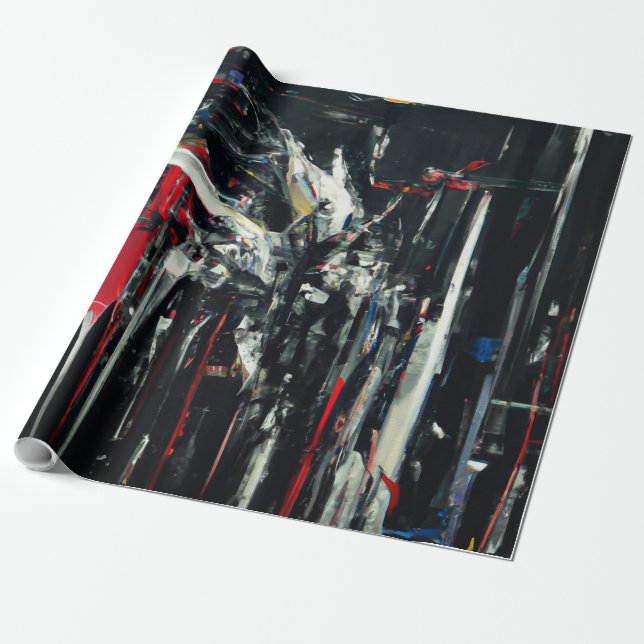 Abstract in dark colors wrapping paper (Unrolled)