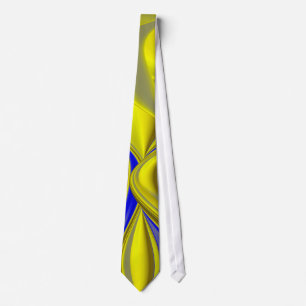 abstract in gold-gelb blau tie