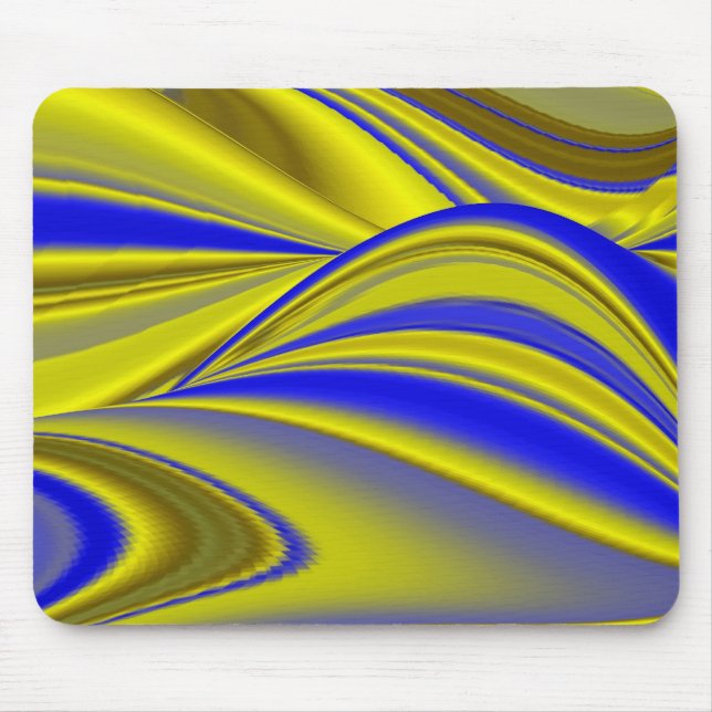 Abstract in gold-yellow blue mouse pad (Front)