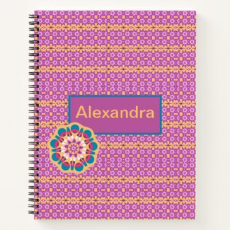 Abstract in Lavender and Golden Yellow Notebook