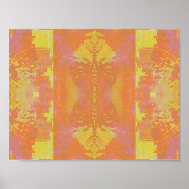 Abstract in Orange and Yellow Poster (Front)