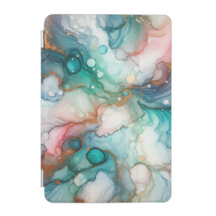 Abstract in Pink, Teal, Blue, and Gold iPad Mini Cover