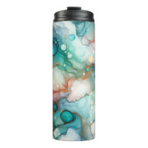 Abstract in Pink, Teal, Blue, and Gold