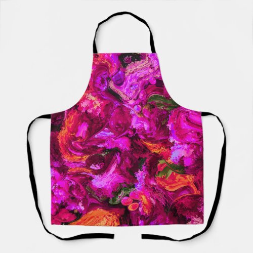 Abstract In Purples Oranges  Greens  Apron