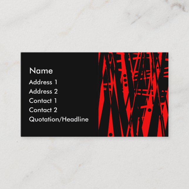 Abstract in Red and Black Business Card (Front)