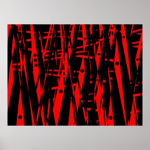 Abstract in Red and Black Poster