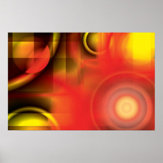 Abstract in Reds and Yellows poster