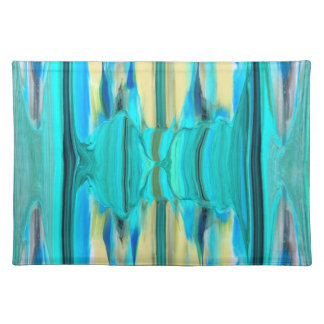 Abstract in Shades of Green, Blue and Yellow Placemat