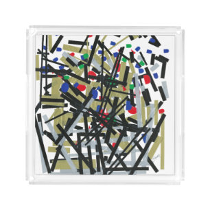 Abstract in Tape & Letterforms 1 Acrylic Tray