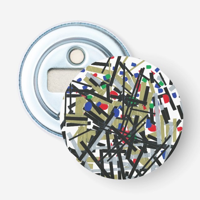 Abstract in Tape & Letterforms 1 Bottle Opener (Front)
