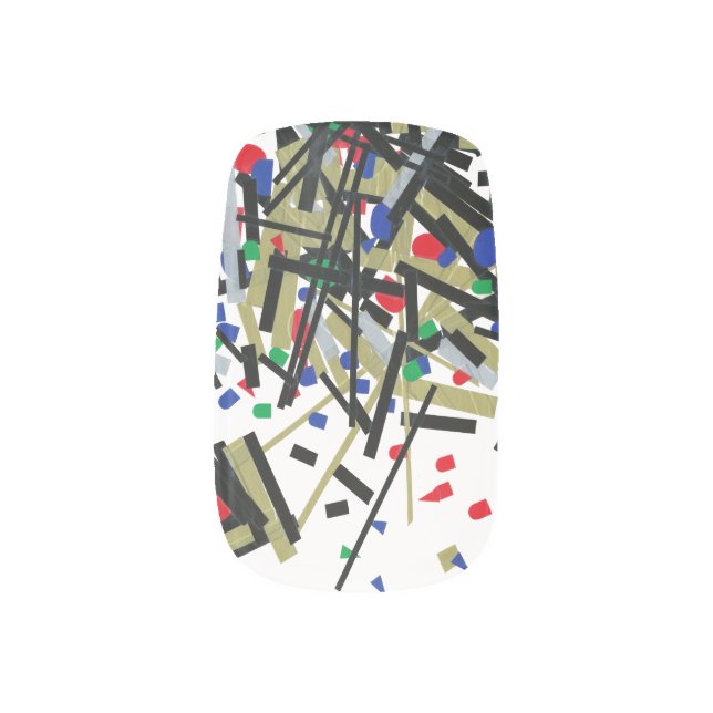 Abstract in Tape & Letterforms 1 Minx Nail Art (Left Thumb)