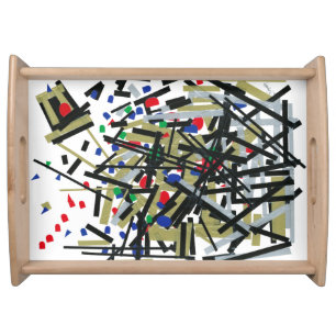 Abstract in Tape & Letterforms 1 Serving Tray