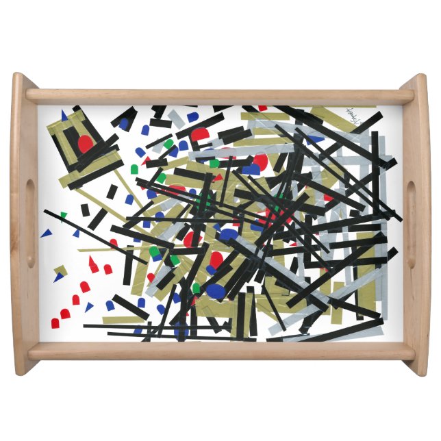 Abstract in Tape & Letterforms 1 Serving Tray (Front)