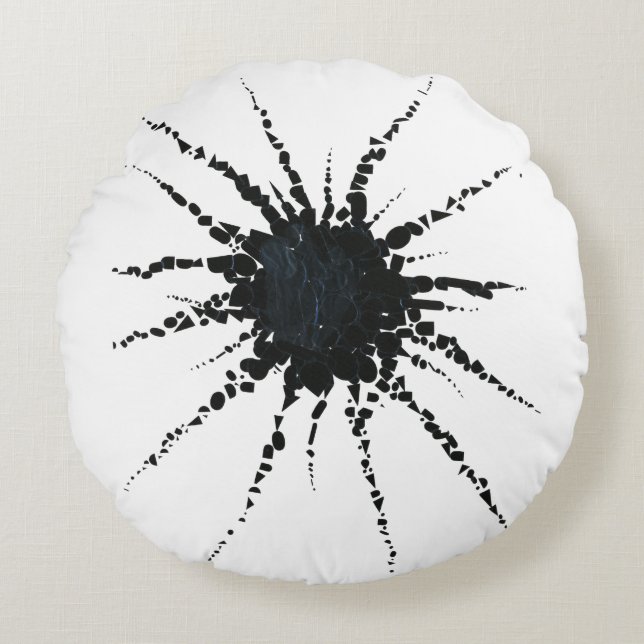 Abstract in Tape & Letterforms 3 Round Pillow (Front)