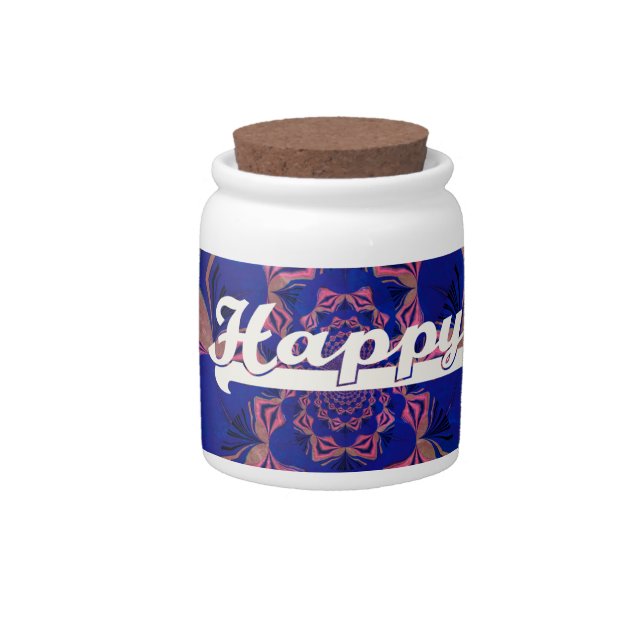 Abstract Independence Day Celebration Art Candy Jar (Front)