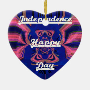 Abstract Independence Day Celebration Art Ceramic Ornament