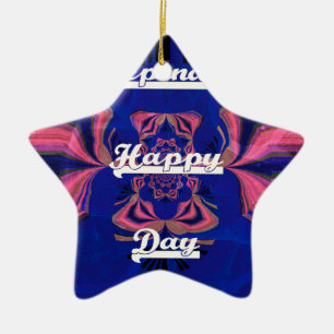 Abstract Independence Day Celebration Art Ceramic Ornament