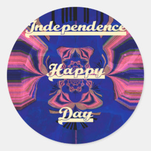 Abstract Independence Day Celebration Art Classic Round Sticker
