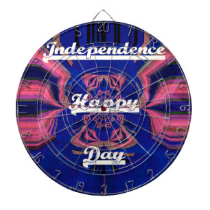Abstract Independence Day Celebration Art Dartboard With Darts