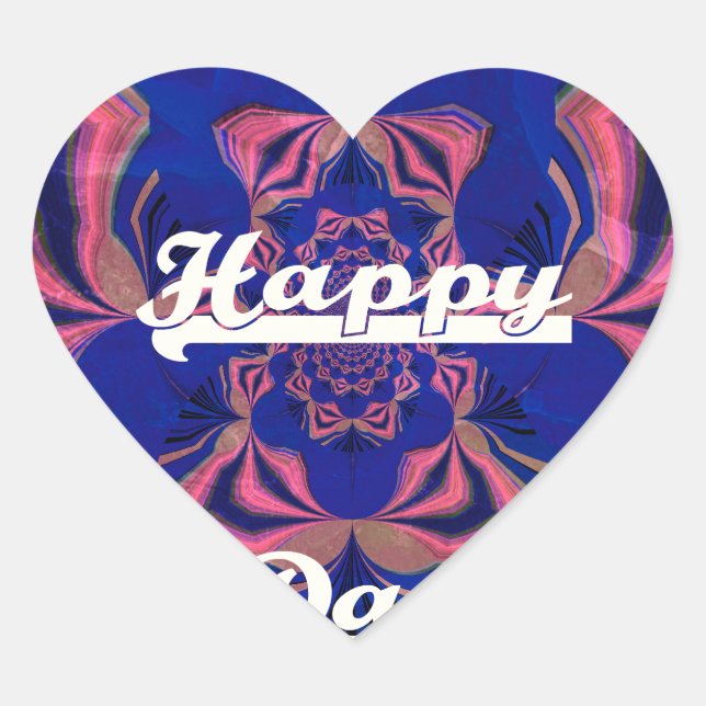 Abstract Independence Day Celebration Art Heart Sticker (Front)